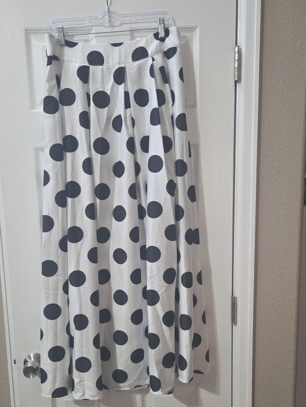 SHEIN Black and White Polka Dot Maxi Skirt